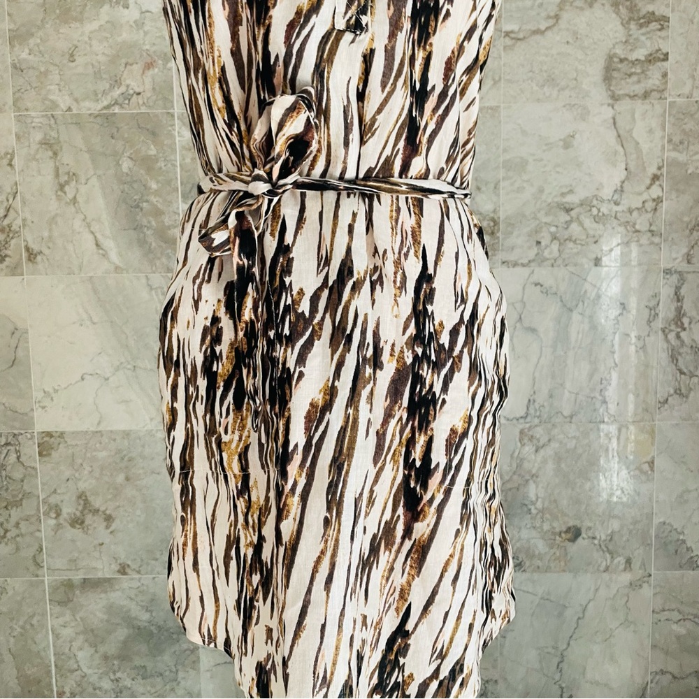 Cynthia Rowley Ikat Sleeveless Linen Dress - Picture 3 of 8